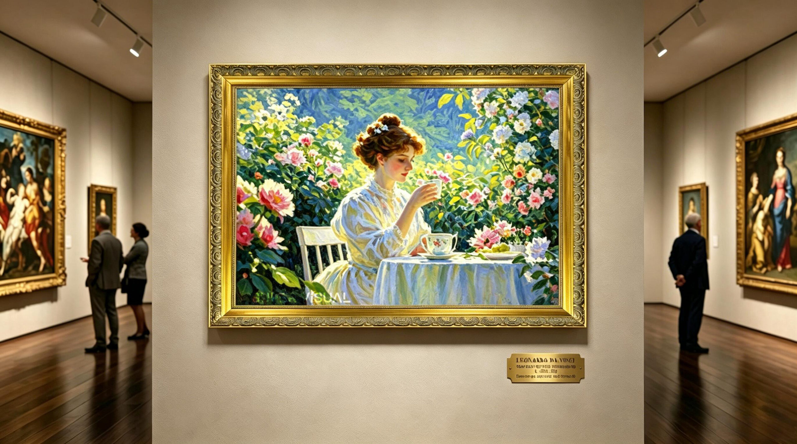 LED Oil Painting Display canvas texture detail